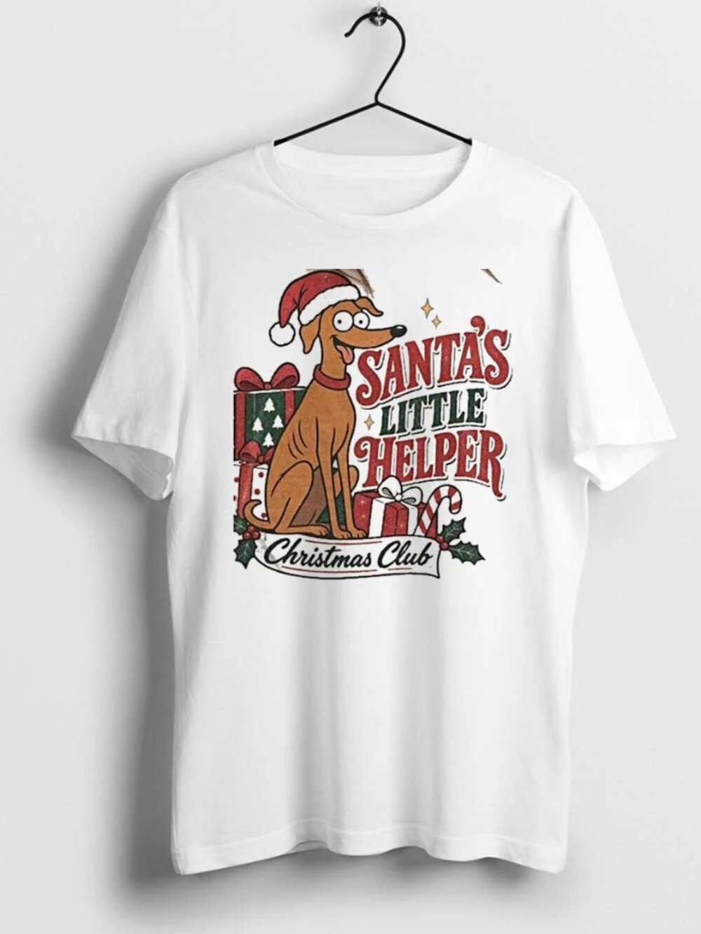 Santas Little Helper Christmas Dog T-Shirt